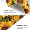 Sunflowers Dish Drying Mat for Kitchen - Yellow Flowers Dish Mat 18 x 24 Floral Drying Kitchen Mat Leaf Kitchen Drying Mats Sunflower Dish Drying Mat for Multiple Usage view 3