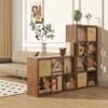 Bookshelf with Storage Bins, 9-Cube Storage Organizer Sturdy Wooden Bookcase Open Book Shelf, Multifunctional Cubicle Rack for Storage & Display, Furniture for Living Room Bedroom Office, Classic Oak view 2