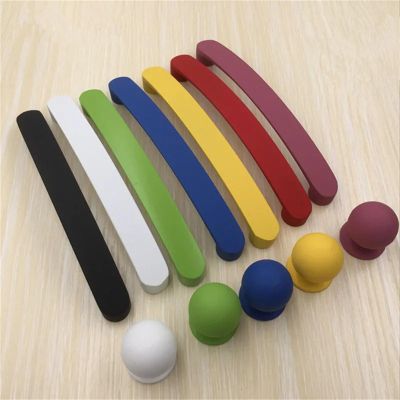 GGKLVWMA Modern Multicolor Solid Aluminum Alloy Cabinet Handles Kitchen Cupboard Door Pulls Drawer Knobs Furniture Hardware 1Pcs (Color : Green 96mm)
