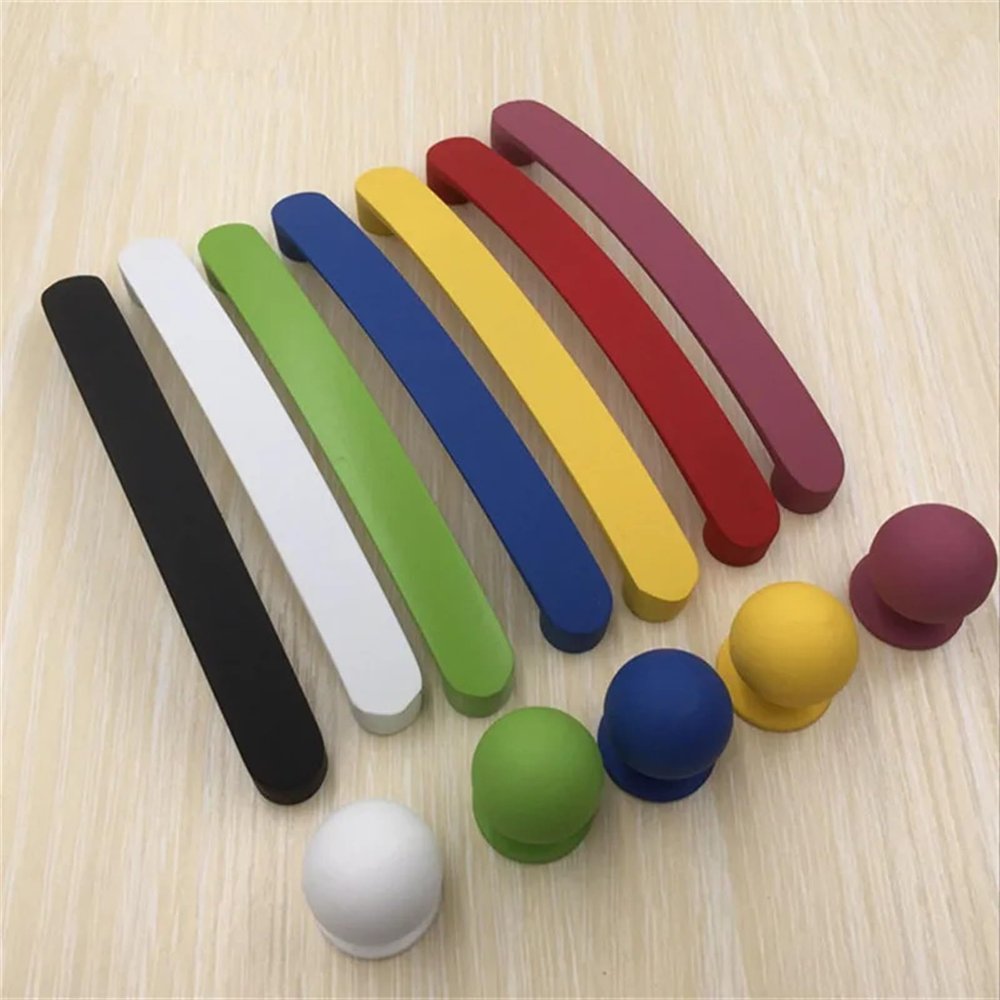 GGKLVWMA Modern Multicolor Solid Aluminum Alloy Cabinet Handles Kitchen Cupboard Door Pulls Drawer Knobs Furniture Hardware 1Pcs (Color : Green 96mm)