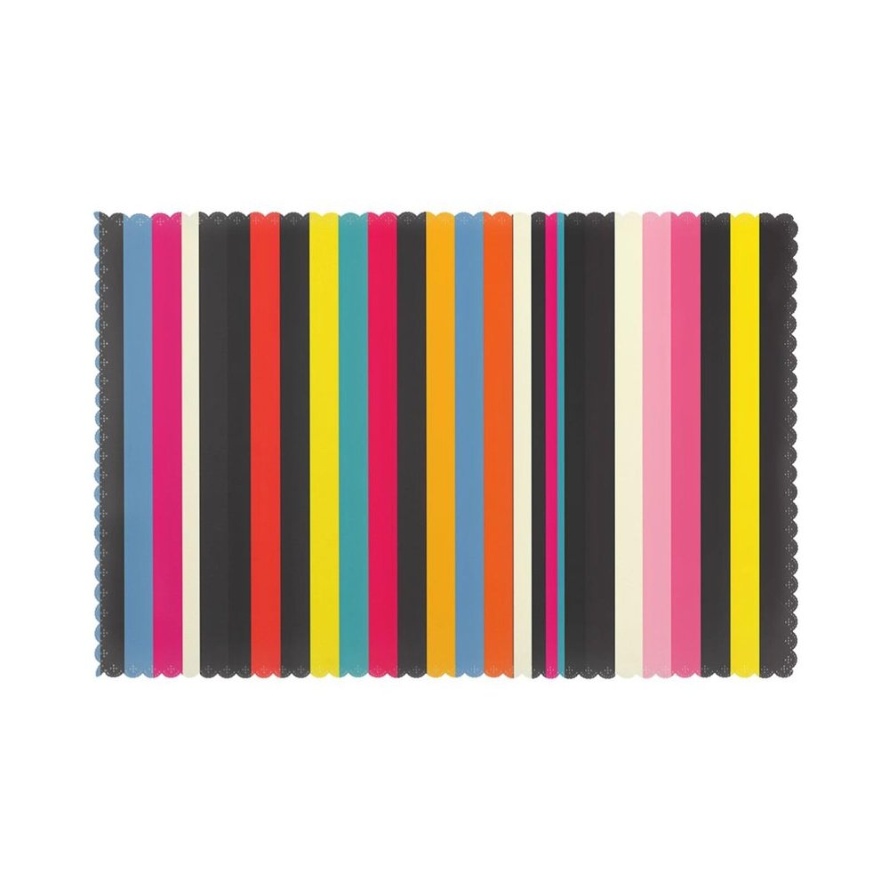 YYHWHJDE Colorful Stripes Printing Placemats for Dining Table Set of 6 - Thick, Wear-Resistant, and Heat-Resistant 12x18in