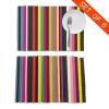 YYHWHJDE Colorful Stripes Printing Placemats for Dining Table Set of 6 - Thick, Wear-Resistant, and Heat-Resistant 12x18in view 2