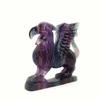 ATkits Crystal Natural Rainbow Fluorite Crystal Griffin Sculpture Statue Animal Carving for Home Decoration Collection view 2