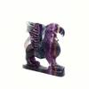 ATkits Crystal Natural Rainbow Fluorite Crystal Griffin Sculpture Statue Animal Carving for Home Decoration Collection view 3