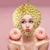 Ciieeo Durian Headgear Plush Novelty Hat Cosplay Headwear Durians Plush Hat Costume Accessory Funny Party s Party Headdress Fruit Headwear Birthday Costume view 3