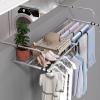 Stainless Steel Extendable Foldable Airer Indoor ,Balcony Dryer Wall Dryer Radiator Dryer, Radiator Clothes Airer Rack, Hanging Drying Rack Airer, With Adjustable Arms, Towel Rack ( Color : Silver , S view 1