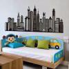 Amimagen Black City Skyline Wall Stickers - City Building Silhouette Wall Decals - Boys Nursery Kids Bedroom Living Room Wall Decor view 2