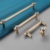 GGKLVWMA European Luxury Crystal Solid Zinc Alloy Golden Cabinet Handles Kitchen Cupboard Wardrobe Door Pulls Furniture Hardware 1Pcs (Color : 1-192mm) view 4