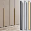 GGKLVWMA Hidden Furniture Handles Gold Black Modern Aluminum Alloy Wardrobe Drawer Knobs Long Kitchen Cabinet Pulls Cupboard Door Handles 1Pcs (Color : Brushed Gray, Size : Length-120mm) view 1