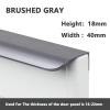 GGKLVWMA Hidden Furniture Handles Gold Black Modern Aluminum Alloy Wardrobe Drawer Knobs Long Kitchen Cabinet Pulls Cupboard Door Handles 1Pcs (Color : Brushed Gray, Size : Length-120mm) view 2