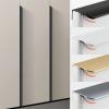 GGKLVWMA Hidden Furniture Handles Gold Black Modern Aluminum Alloy Wardrobe Drawer Knobs Long Kitchen Cabinet Pulls Cupboard Door Handles 1Pcs (Color : Brushed Gray, Size : Length-120mm) view 3