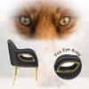 ACEDCOR Dining Chairs with Arms Set of 4, Black Upholstered Velvet Dining Room Chairs with Fox-Eye Armrest Gold Stainless Steel Legs for Kitchen, Dining Room, Bedroom, Makeup Room view 4