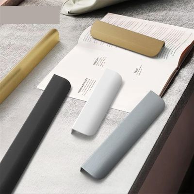 GGKLVWMA Invisible Door Handle Modern Minimalist Wardrobe Cupboard Drawer Knobs Kitchen Cabinet Pulls Hidden Handle Furniture Hardware 1Pcs (Color : White, Size : Length-300mm)