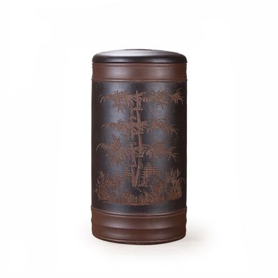 AJJBSS Tea Tin Tea Set, Ceramic Tea Caddy Purple Clay Tea Sealed Ceramic Purple Clay Tea Can Large Tea Cake Storage Household Tea Can Tea Storage Container