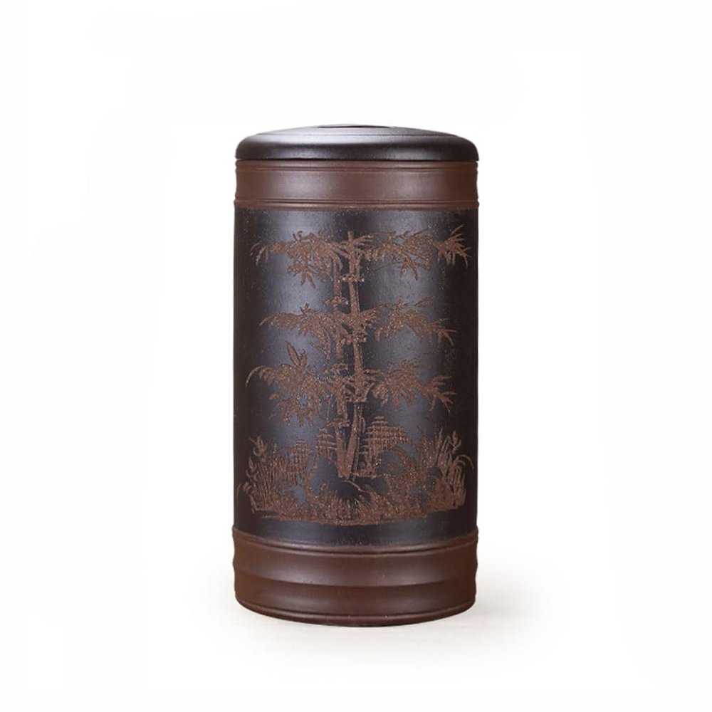 AJJBSS Tea Tin Tea Set, Ceramic Tea Caddy Purple Clay Tea Sealed Ceramic Purple Clay Tea Can Large Tea Cake Storage Household Tea Can Tea Storage Container