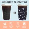 3 Pack Reusable Iced Coffee Sleeves - Xumbtvs Insulator Sleeve for Cold Beverages, Neoprene Coffee Cup Holder (Heart) view 4
