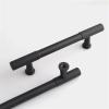 GGKLVWMA Cabinet Handles Kitchen Door Pulls Dresser Drawer Knobs Aluminum Alloy Wardrobe Door Handles Gold Black Modern Style Hardware 1Pcs (Color : Black 128mm) view 4