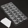 Avtytsda 24 Grid Chocolate Candy Mold PC Polycarbonate Chocolate Making Mould with Scraper (Semicircle) view 1