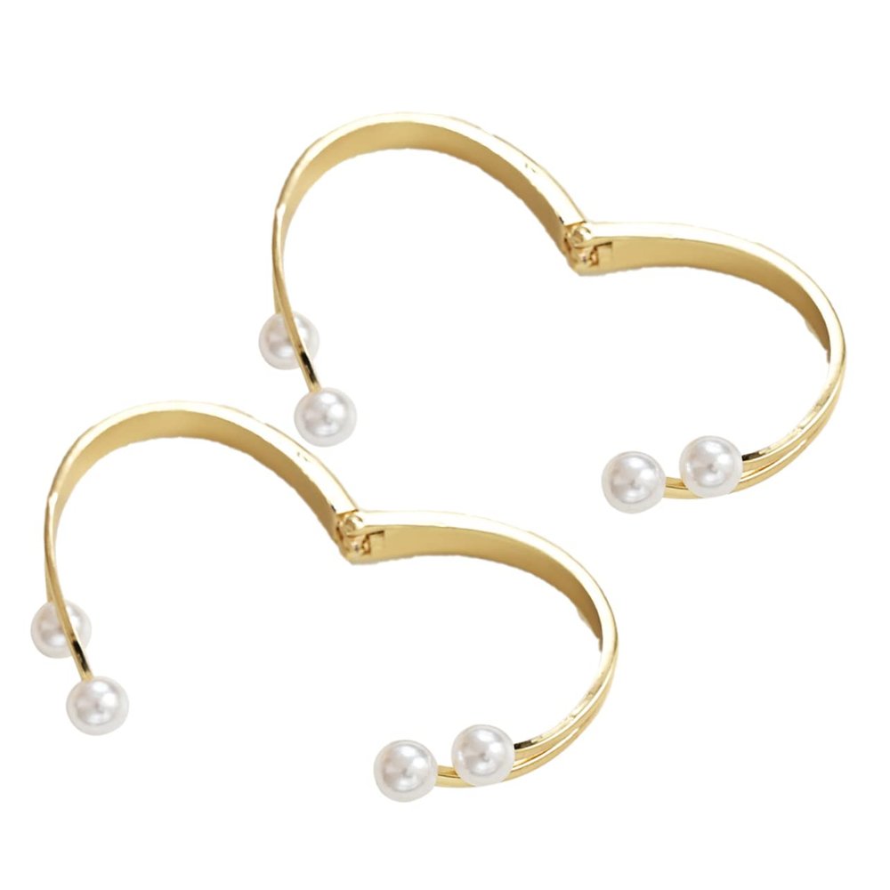 Cabilock 2pcs Pearl Curtain Tie Backs Hollow Metal Curtain Clips for Drape Holders and Office Decor Material for Living Room Bedroom Kitchen and More