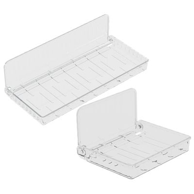 Ciieeo 2pcs Foldable Bathroom Wall Shelf No Drilling Organizer Storage Suction