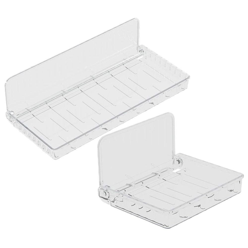 Ciieeo 2pcs Foldable Bathroom Wall Shelf No Drilling Organizer Storage Suction