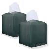 Connsole Casa Premium PU Leather Tissue Box Holder - Elegant Hotel-Style Tissue Box Cover for Home, Office & Car Dcor, Tissues Cube Organizer for a Natural & Classic Look (Dark-Green 2 Pack) view 1