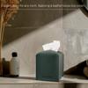 Connsole Casa Premium PU Leather Tissue Box Holder - Elegant Hotel-Style Tissue Box Cover for Home, Office & Car Dcor, Tissues Cube Organizer for a Natural & Classic Look (Dark-Green 2 Pack) view 2