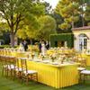 4 Pack Yellow Spandex Tablecloths for 6 Foot Rectangle Tables, Wrinkle Free Lemon Fitted Tablecover 6ft Stretchy Table Clothes Desk Skirt for Weddings Birthday Party Banquet Baby Shower view 3