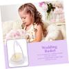 CHILDWEET 1pc Heart-shaped Flower Basket for Wedding Petal Holder for Flower Girls Wedding Basket for Ceremony and Special Events for Petals and Floral Arrangements view 4