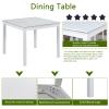5-Piece Solid Wood and MDF Dining Table Set with Upholstered Chairs and Decorative Crushed Diamond Edges - Spacious Design for Home, Kitchen,Dining Room (4 x Chairs White,30"H Square Table) view 4