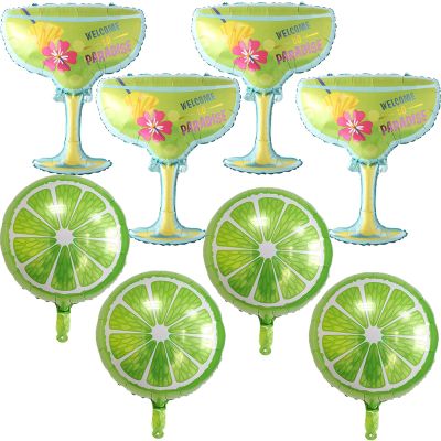 8Pcs Fruit Lime Balloons Cold Drink Lemon Mylar Balloons for Margs and Matrimony Bachelorette Summer Fruit Themed Graduation Birthday Wedding Party Decorations Supplies