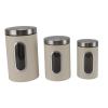 3 PCS Coffee Jars Set, Food Storage Container Coffee Canister Tea Organizer Sugar Canister Kitchen Jars with See Window Food Canisters Set(Beige) view 1