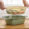 Cyrank Kitchen Strainer Colander Bowl Set, 2-in-1 Vegetable Washing Basket Noodle Pasta Strainer Food Strainer Fruits Vegetables Basket Multifunctional Washing Bowl and Strainer(Green) view 2