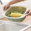 Cyrank Kitchen Strainer Colander Bowl Set, 2-in-1 Vegetable Washing Basket Noodle Pasta Strainer Food Strainer Fruits Vegetables Basket Multifunctional Washing Bowl and Strainer(Green) view 3