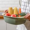 Cyrank Kitchen Strainer Colander Bowl Set, 2-in-1 Vegetable Washing Basket Noodle Pasta Strainer Food Strainer Fruits Vegetables Basket Multifunctional Washing Bowl and Strainer(Green) view 4