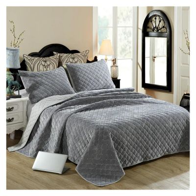 ADovz European Bed Cover Quilting Velvet Stitching Bedlinens Coverlet 270x234cm 3pcs Bedspread Set Pillowcases,Bed Sheets, FH-762