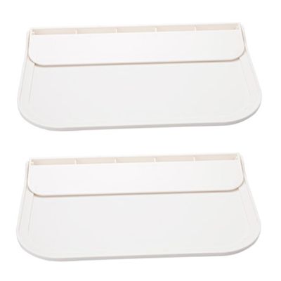 Ciieeo 2pcs Foldable Plastic Wall Shelf No Drill Floating Storage Organizer for Bathroom Kitchen Bedroom Space Saving Display Shelf for Towels Soap and Essentials