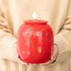 GSOUL Tea Can Chinese Red Tea Jar Kitchen Ceramic Food Sealed Jar Suitable for Holding Coffee Powder, Tea, Sugar, Salt, Etc. Storage Jar (Color : Large) view 4