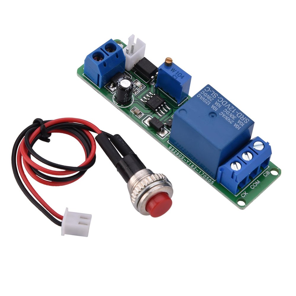 DC 12V Adjustable Timer Delay Relay Module, 67.6x19.2mm Time Switch with Potentiometer, 1-10 Second Range for Home Automation, Robots, PLC Development