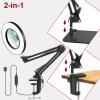 VITOTC 12X Magnifying Glass with Light and Clamp, Real Glass Stand Lighted Magnifier, 5 Color Modes Stepless Dimmable LED Desk Lamp Hands Free for Crafts Hobby Reading Painting Sewing Close Work view 2