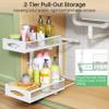 Under Sink Organizer, 2 Pack 2 Tier Pull out Cabinet Organizer Baskets with Mesh Sliding Drawers, Slide out Sink Storage Shelves for Kitchen, Bathroom, Pantry, Cabinet Organizers and Storage(White) view 3