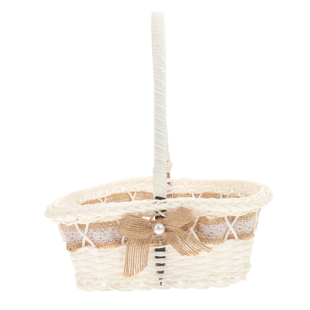MERRYHAPY Heart-shaped Wedding Petal Basket Storage for Flowers and Candies for Bridal Parties and Celebrations Sturdy Woven Design