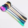 WHIERGGIN Silverware Set, 1/4/6/8/10/12 Pieces Stainless Steel Tableware Long-handled Coffee Spoons Household Colorful Small Round Spoons Ice Cream Spoons Dessert Spoons (Color : Black, Size : 12Pcs view 4