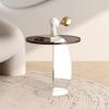 KK-GAL Round Acrylic Coffee Table, Multifunctional Sofa End Table Tray, Small Round Modern Side Table, Elegant Bedside Table, Living Room Decor Display Stand Table, 45 * 45 * 56Cm,Gray, Grey view 1