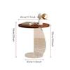 KK-GAL Round Acrylic Coffee Table, Multifunctional Sofa End Table Tray, Small Round Modern Side Table, Elegant Bedside Table, Living Room Decor Display Stand Table, 45 * 45 * 56Cm,Gray, Grey view 2