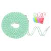 uxcell Windproof Clothesline, 5M 16.4ft Plastic Non-Slip Clothes Drying Rope with 12 Clips, Portable Washing Line for Outdoor Camping Traveling, Green view 1