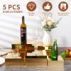 Jolboldy 5-Pack Gold Mirrored Acrylic Display Risers, Nesting Stands for Dessert Buffet Table, Jewelry, Perfume & Collectibles view 2