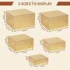 Jolboldy 5-Pack Gold Mirrored Acrylic Display Risers, Nesting Stands for Dessert Buffet Table, Jewelry, Perfume & Collectibles view 3