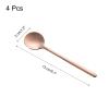 uxcell 4pcs Espresso Spoons 5.1 Inches 18/8 Stainless Steel Round Coffee Spoon Long Handle Tea Spoons for Tea Coffee Stirring Dessert Ice Cream Sugar Cake, Rose Gold Tone view 2