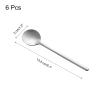 uxcell 6pcs Espresso Spoons 5.3 Inches 18/8 Stainless Steel Round Coffee Spoon Long Handle Tea Spoons for Tea Coffee Stirring Dessert Ice Cream Sugar Cake, Silver Tone view 2